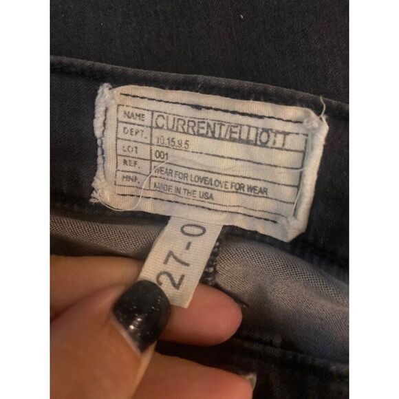Current/Elliott Women's Two-Tone white/black low rise Skinny Jeans Size 27 - Picture 5 of 10